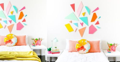 Ý tưởng trang trí tường phòng ngủ đầy màu sắc chào hè